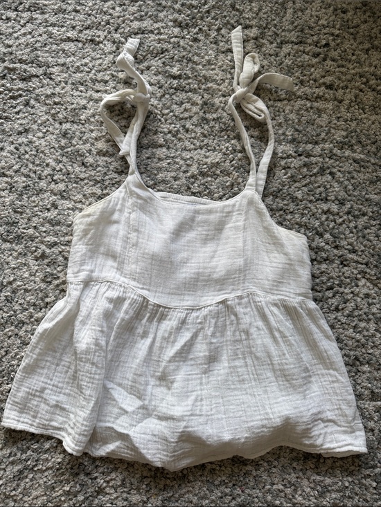 Old Navy Tops - Old Navy White Gauzy Tie-Strap Babydoll Tank